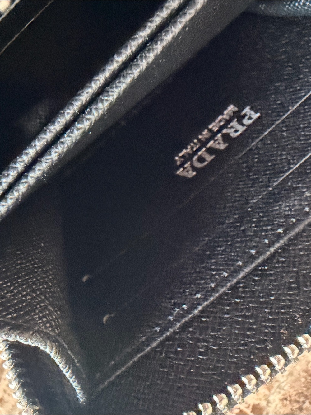 Prada Black Saffiano Leather Zip Wallet - Picture 3 of 3